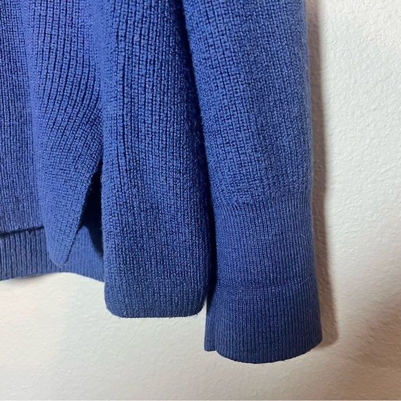 Lululemon Merino Wool Blend Ribbed Crewneck Sweater Blue Size 8 Oversized - Picture 7 of 9